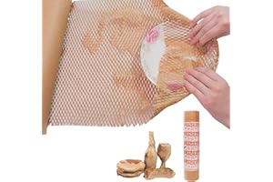 HIJELYN Packing Dishes Recyclable Packing Material for Glassware Shipping Paper Great Alternative to Bubble Cushion Wrap 80GSM Honeycomb Paper with Fragile Stickers 15"x100'