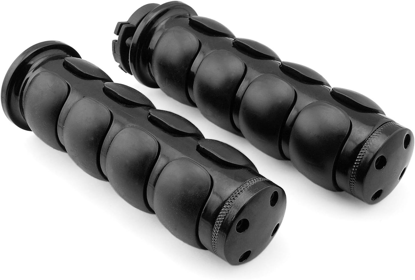 Motorcycle Racing ISO Comfort Style Handle Grips Handlebar 1" inch Throttle Bar End Cap Plug Slider Black Fit For Harley Davidson Softail Fat Boy FLSTF