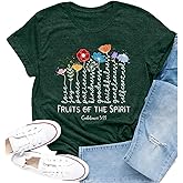 Cutesong Womens Christian Shirt Fruits of The Spirit T-Shirt Inspirational Faith-Based Bible Verse Tee