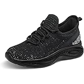 RUNSIDE Girls Lightweight Sneakers Kids Lace-up Tennis Running Shoes, Breathable Walking Shoes for Toddler/Little Kid/Big Kid