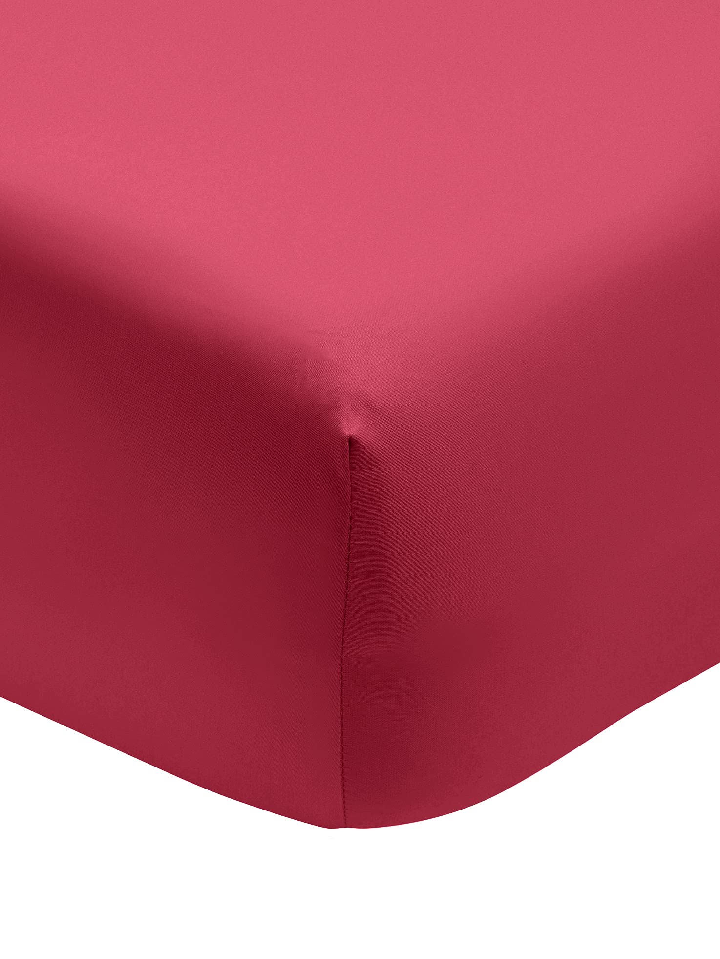 Cotton Satin Fitted Sheet Premium 100% Cotton 140 x 200 x 30 cm Bordeaux