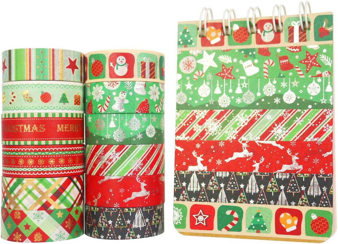 YUBBAEX Christmas Washi Tape Set Gold Foil Masking Tape Decorative for Arts DIY Crafts, Bullet Journal Supplies, Planners - Image 5