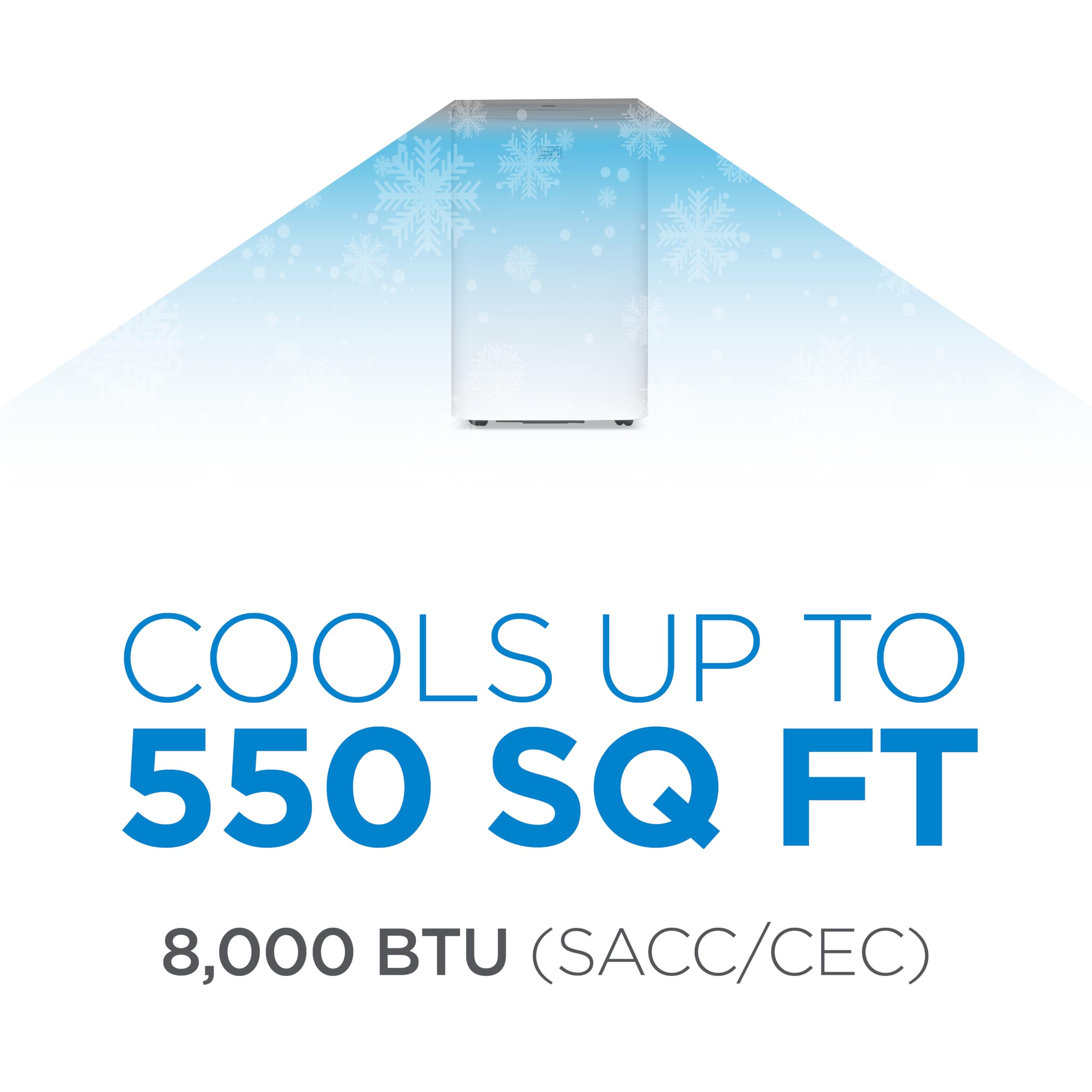 BLACK+DECKER Smart Portable Air Conditioner,12,000 BTU, for Rooms Up To 550 Sq. Ft., Portable AC with Inverter Compressor & Window Kit, BPACT08NM, White