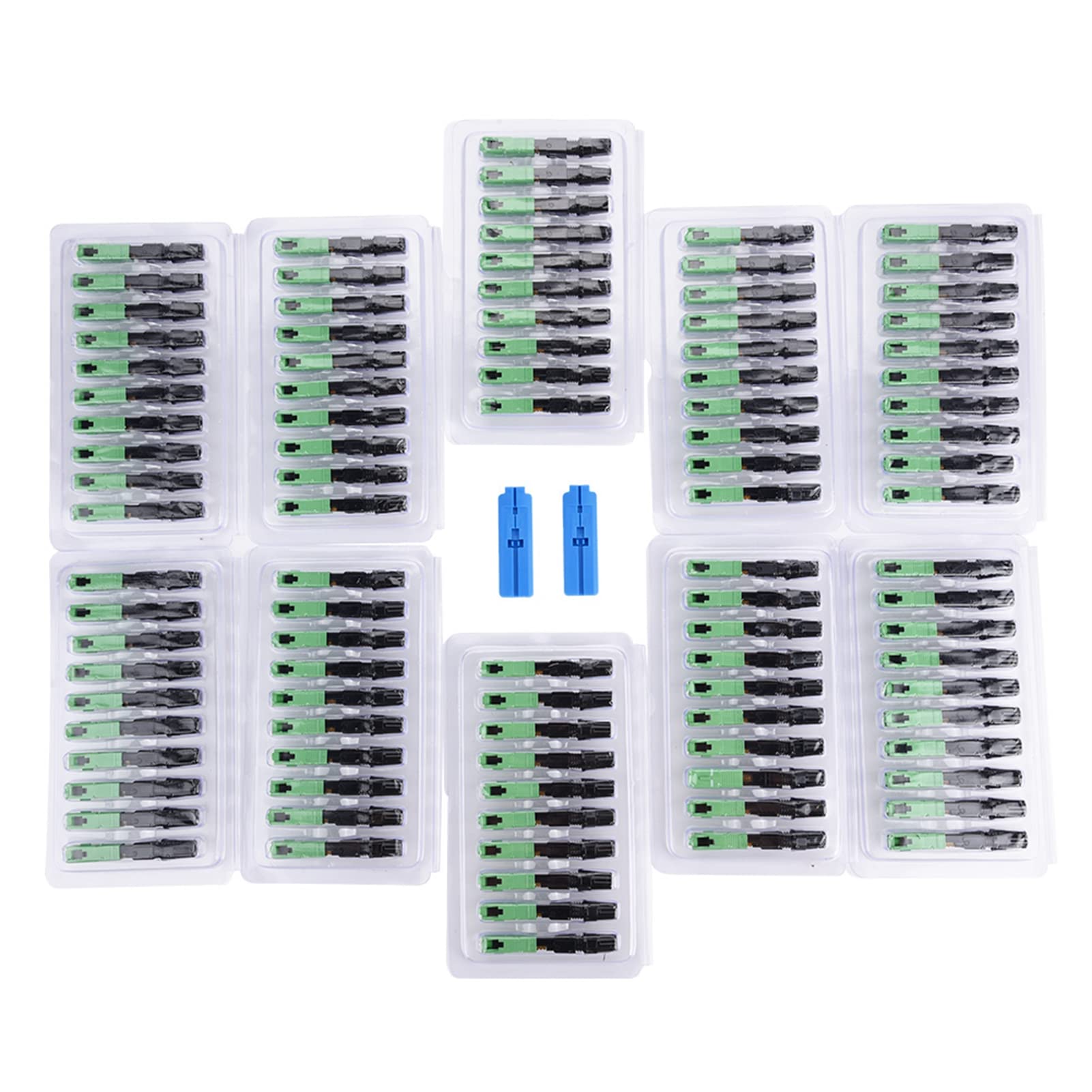 DEWIN Fiber Quick Connector, 100Pcs SC/APC Embedded Optic Fiber Quick Fast Connector Connecting Adapter for FTTH