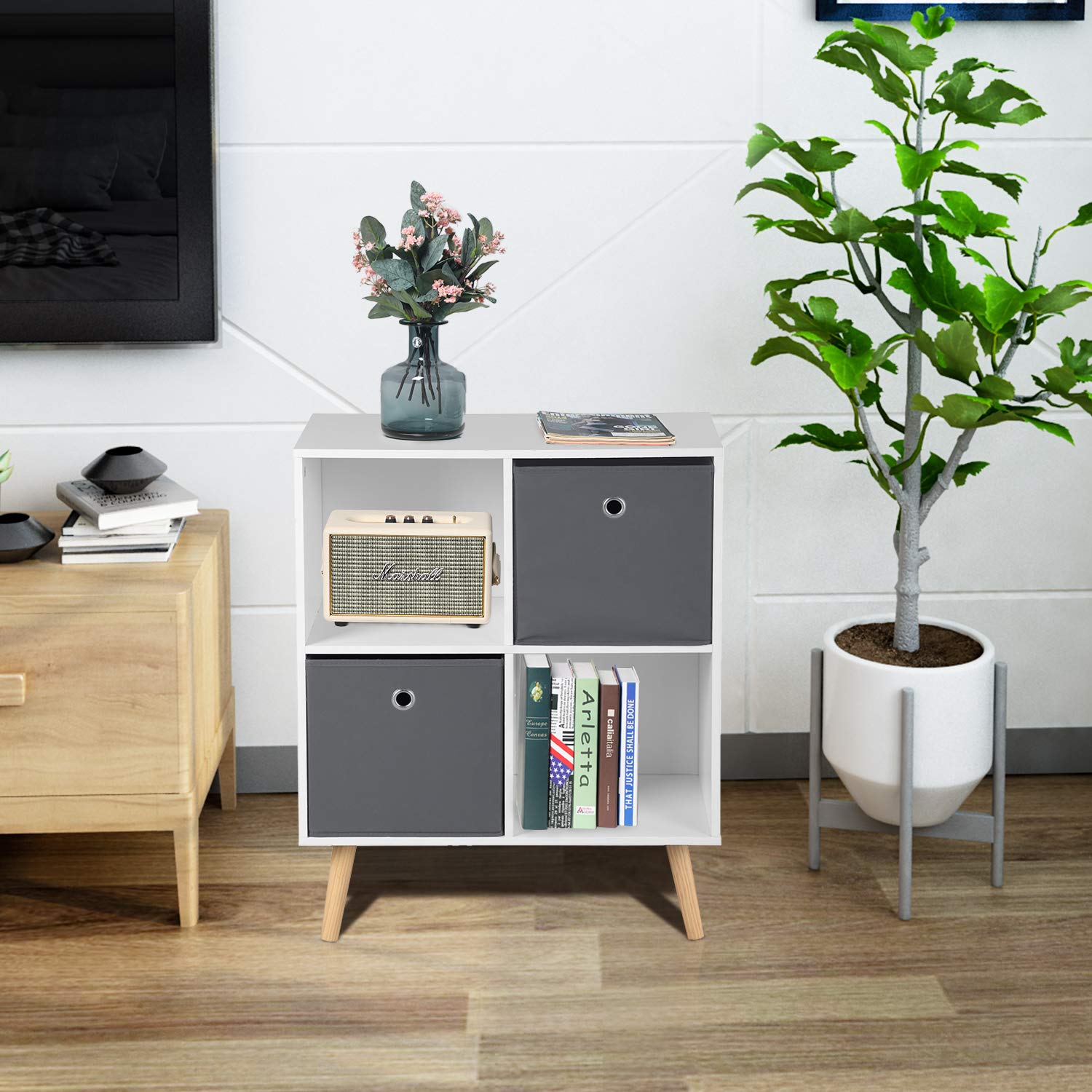 Green Forest Aparador Blanco gabinete de Almacenamiento de Madera