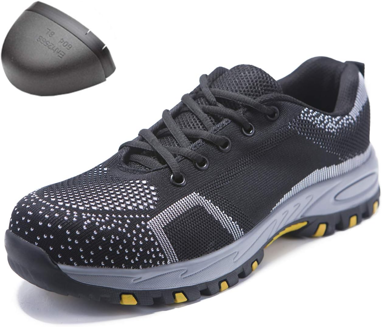 CAM2 Safety Shoes for Men Polyester Anti-Smash Anti-Puncture Anti-Slip Waterproof Oil Resistant Acid and Alkali(7.5, C-2)