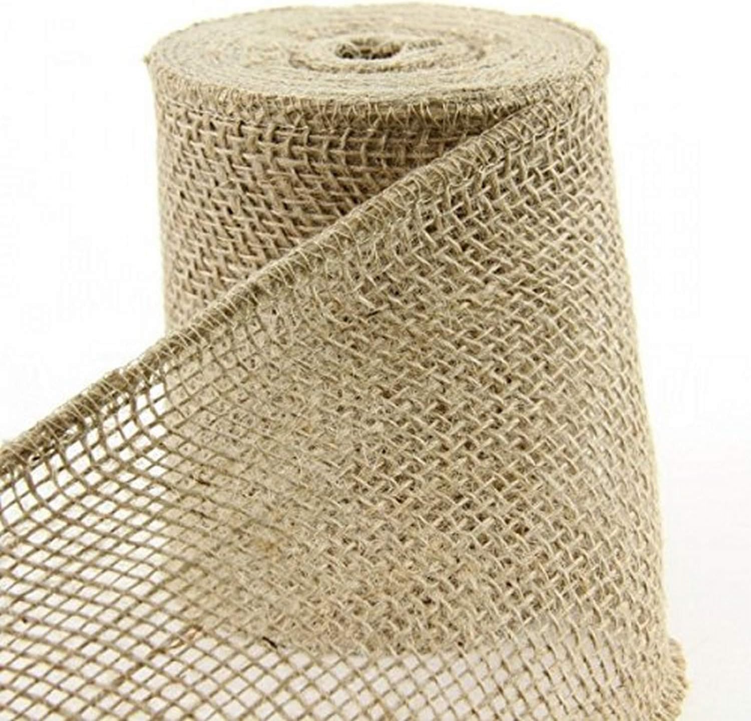 4"x10yd Natural Loose Weave Burlap Ribbon Arts, Crafts