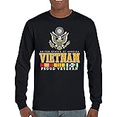 Vietnam War Proud Veteran Long Sleeve T-Shirt American Army Vet Saigon Serve Defend Freedom DD 214 Soldier Patriotic
