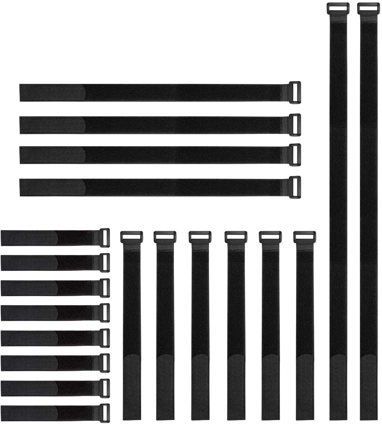 20-Piece Multipurpose Hook & Loop Ties for Cord Management