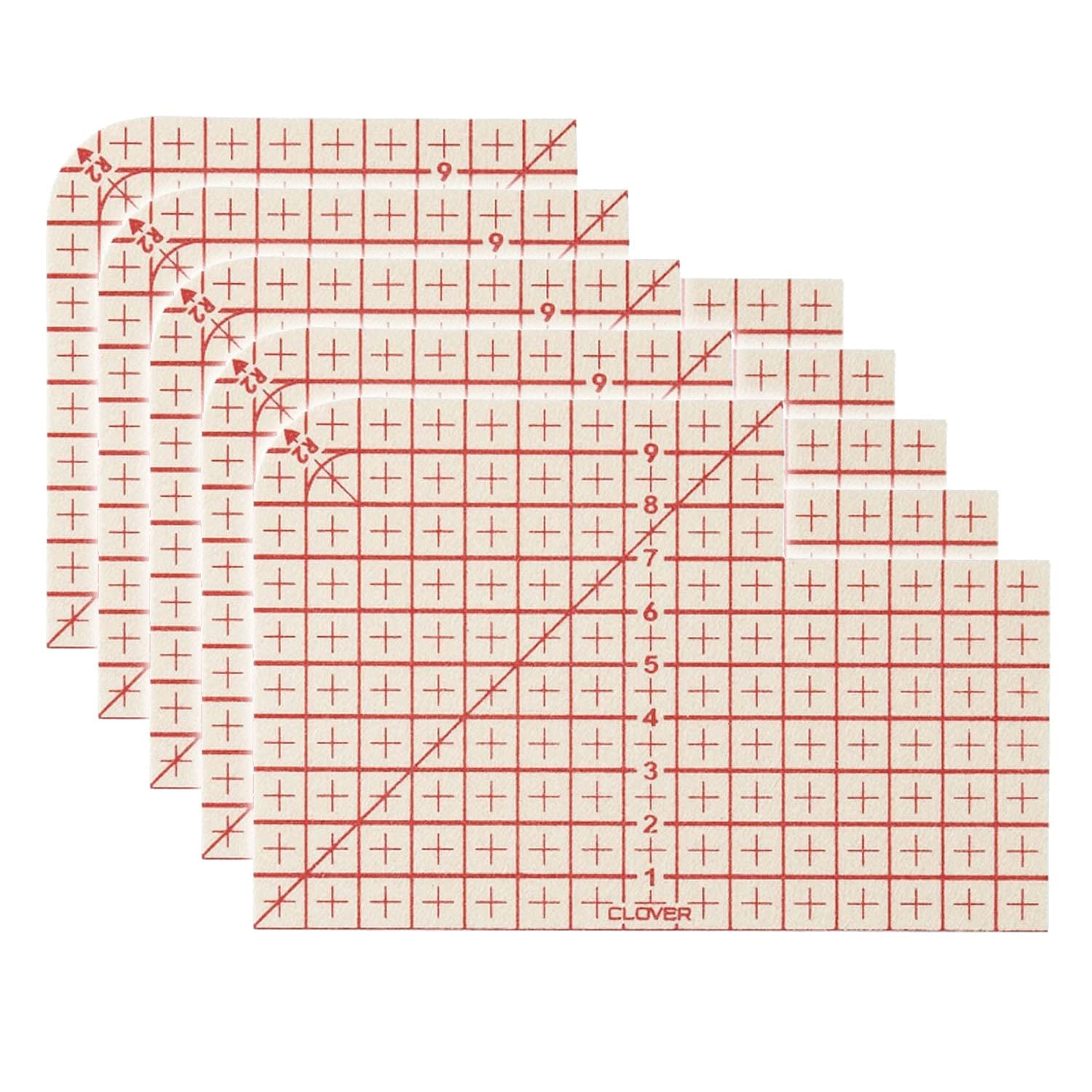 Clover アイロン定規 お徳用5個セット 25-057-5 赤 CL25-057-5商品画像