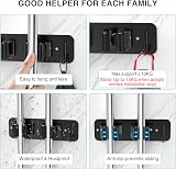 Cosicosy SUS304 Stainless Steel Mop Holder Wall Mounted 2 Racks with Hook view 4
