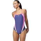 Speedo Women's Swimsuit One Piece Quantum Splice Thin Strap High Cut Solid