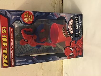 Marvel Ultimate Spider-Man Amazing Smile Set Soporte para cepillos de dientes, cepillo de