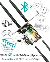 Ubit WiFi 6E AX210 PCIe Card 2.4Gbps Bluetooth 5.3 Windows 11 10 PC view 2