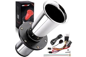 CENZHIWEN OOGA Air Horn 12V 110DB Aooga Ahooga Horn Complete Kit - Antique Classic Vintage Old Car Sound for Hot Rod, Model T, Golf Cart with Wire & Button (1920s Air Horn) (silvery with button)