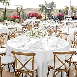 Pesonlook 8 Pack White Round Tablecloth 90