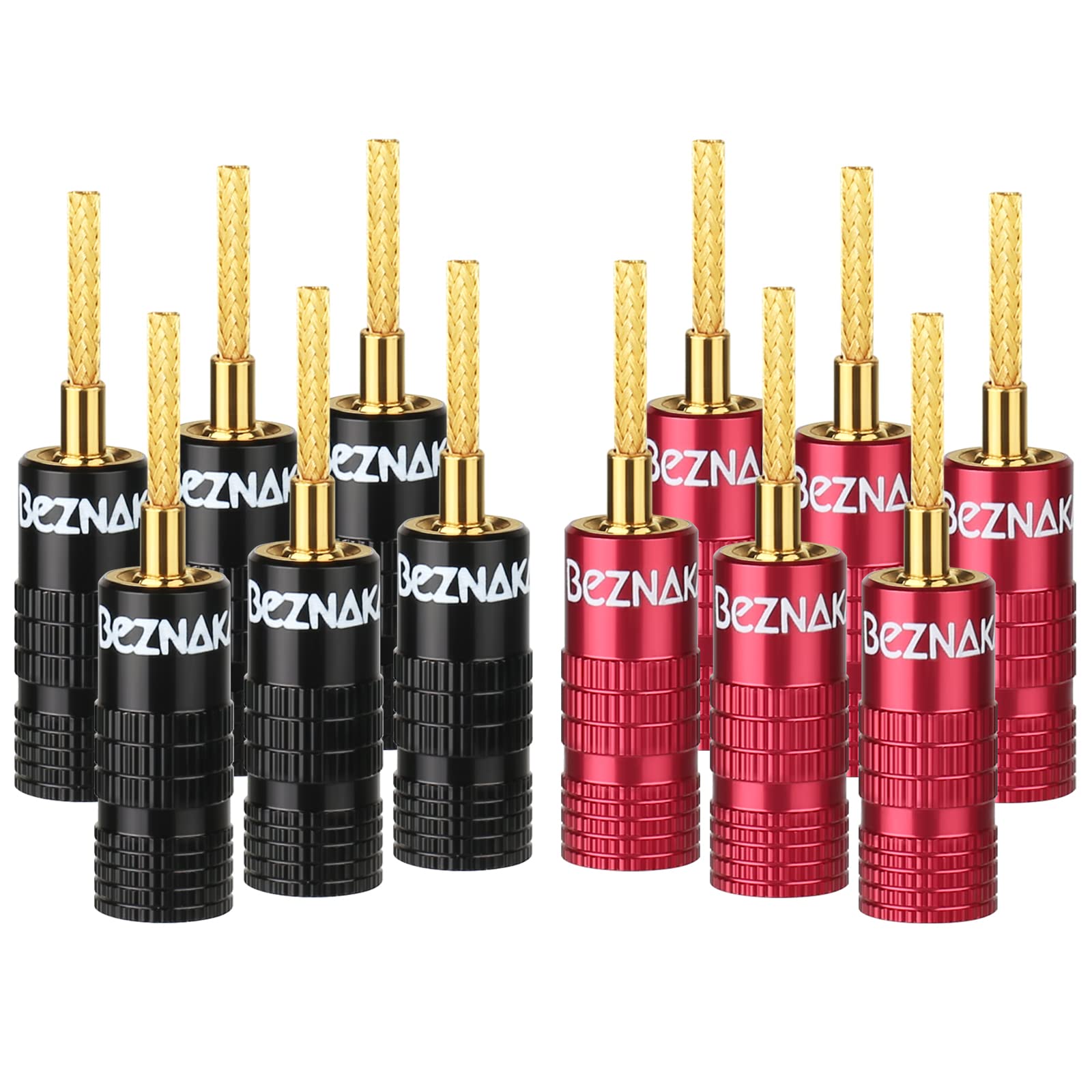 Photo 1 of Flex Pin Colorback Banana Plugs for Spring Loaded Speaker Terminals,6 Pairs,24K Gold Plated Plugs