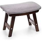 SOUJOY Small Foot Stool, Footrest Ottoman Under Desk, Sofa Tea Seat Stool with Wood Legs and Padded, Rectangular Change Shoes