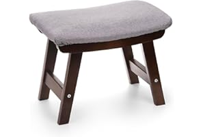 SOUJOY Small Foot Stool, Footrest Ottoman Under Desk, Sofa Tea Seat Stool with Wood Legs and Padded, Rectangular Change Shoes