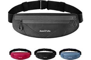 Aore Life Running Belt, Running Fanny Pack for Women and Men, Waist Pack, Phone Belt, Money Belt, Running Pouch with 3 Pockets for Phone, Keys and Earphones, 23" to 44" Waist Size, Fit All Phones