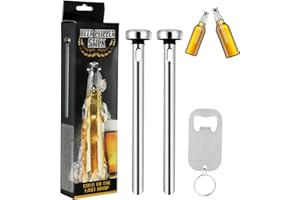 LNRUEG Gifts for Men - Beer Chiller Sticks for Freezing Bottles Beer Beverage, Stainless Steel Cooling Sticks for Guy Husband Dad‘s Birthday | Unique Gift Idea New Year Christmas Beer Freeze Accessories