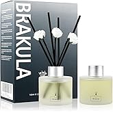 Brakula 2 Pack Reed Diffuser Set, Bamboo Scented, Home Fragrance with 14 Sticks Bathroom Decor, Reed diffusers for Home 6.76 fl oz (Bamboo)