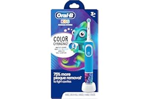 Oral -B Kid's Electric Rechargeable Toothbrush with Charger, Featuring Extra Soft Color Changing Bristles, for Ages 3+