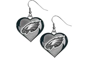 Siskiyou Sports NFL unisex-adult Heart Dangle Earrings