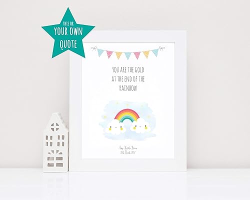 Rainbow Baby Gifts Personalised Baby Girl Gifts A4 Custom Baby