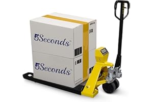 5Seconds - Steel Pallet Jack with Scale, Battery-Powered Hand Lift Jack Tool with LED Display, Safe Moving Equipment for Industrial & Commercial Use, 48" L x 27" W x 47”H, 5000lb Capacity