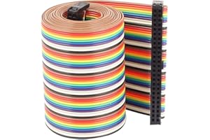 uxcell Rainbow IDC Flat Ribbon Cable Connector, F/F, 50P, 50 Way, 1.28 M, 4.2', 2.54 mm Pitch