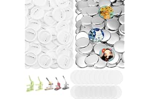 200 Sets Button Maker Supplies, 58mm/2.25 Inch Button Supplies Button Parts, for Button Maker Machine and Pin Maker, Includin