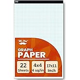 Mr. Pen- Graph Paper, Grid Paper, 4x4 (4 Squares per inch), 17"x11", 22 Sheet
