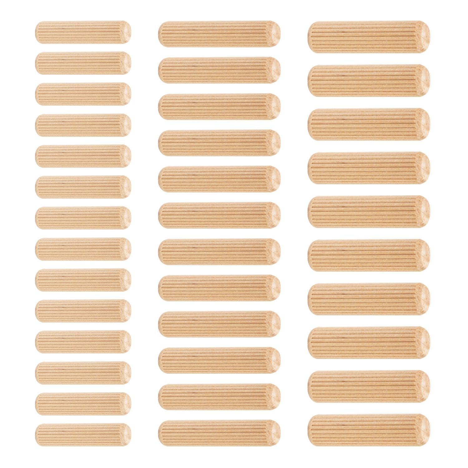 150 Pieces of Wood Dowels, Multi-Size Wood Plugs, Wooden Furniture Connectors, Twill Dowels, Grooved Dowels, Cabinet Wood Tip Hole Plugs