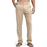 Willit Men's Linen Pants Casual Linen Dress Pants Beach Summer Lightweight Trousers 28" 30" 32"
