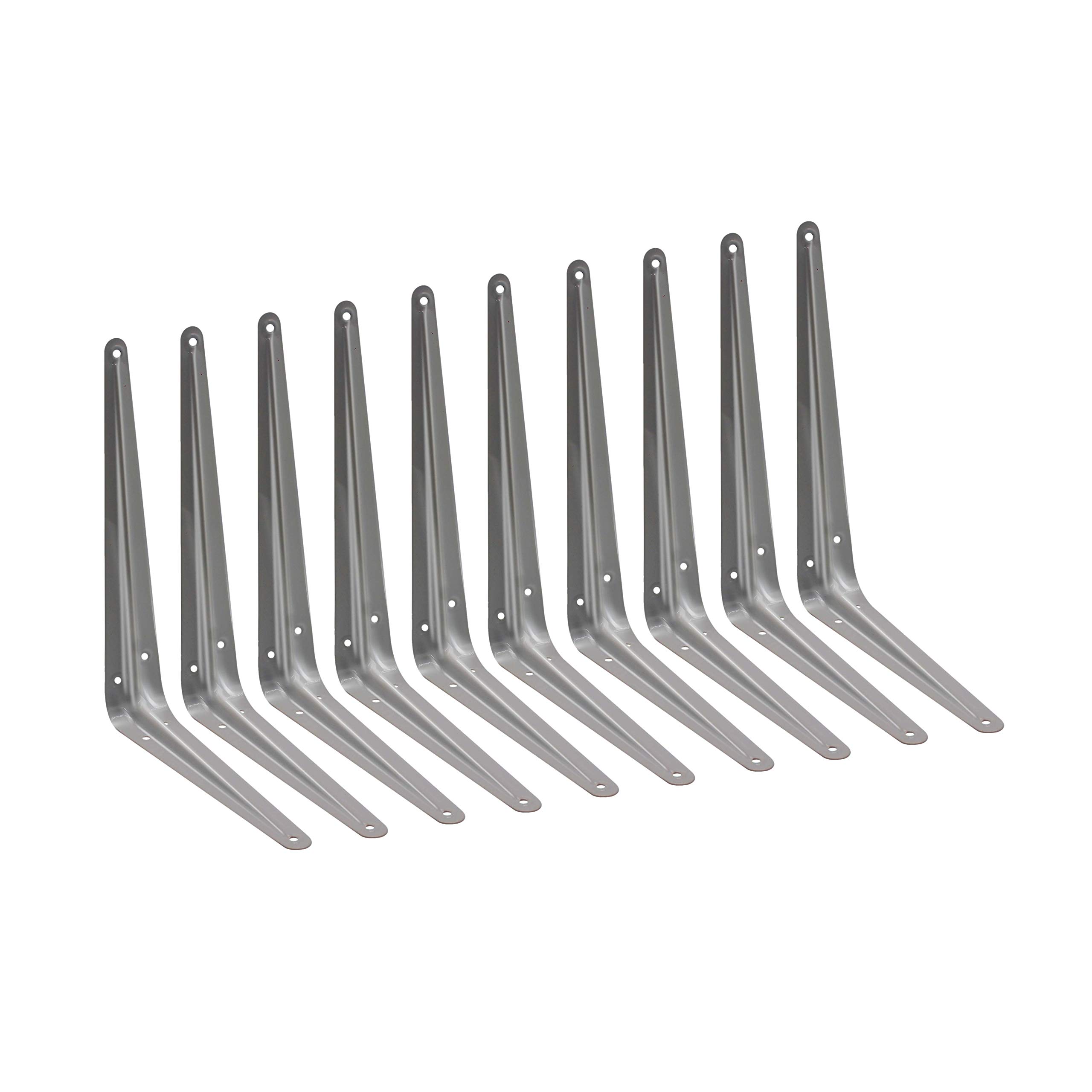 EAI 250x200mm / 10x8" Original London Pattern Shelf Bracket | Silver/Grey | Pack of 10