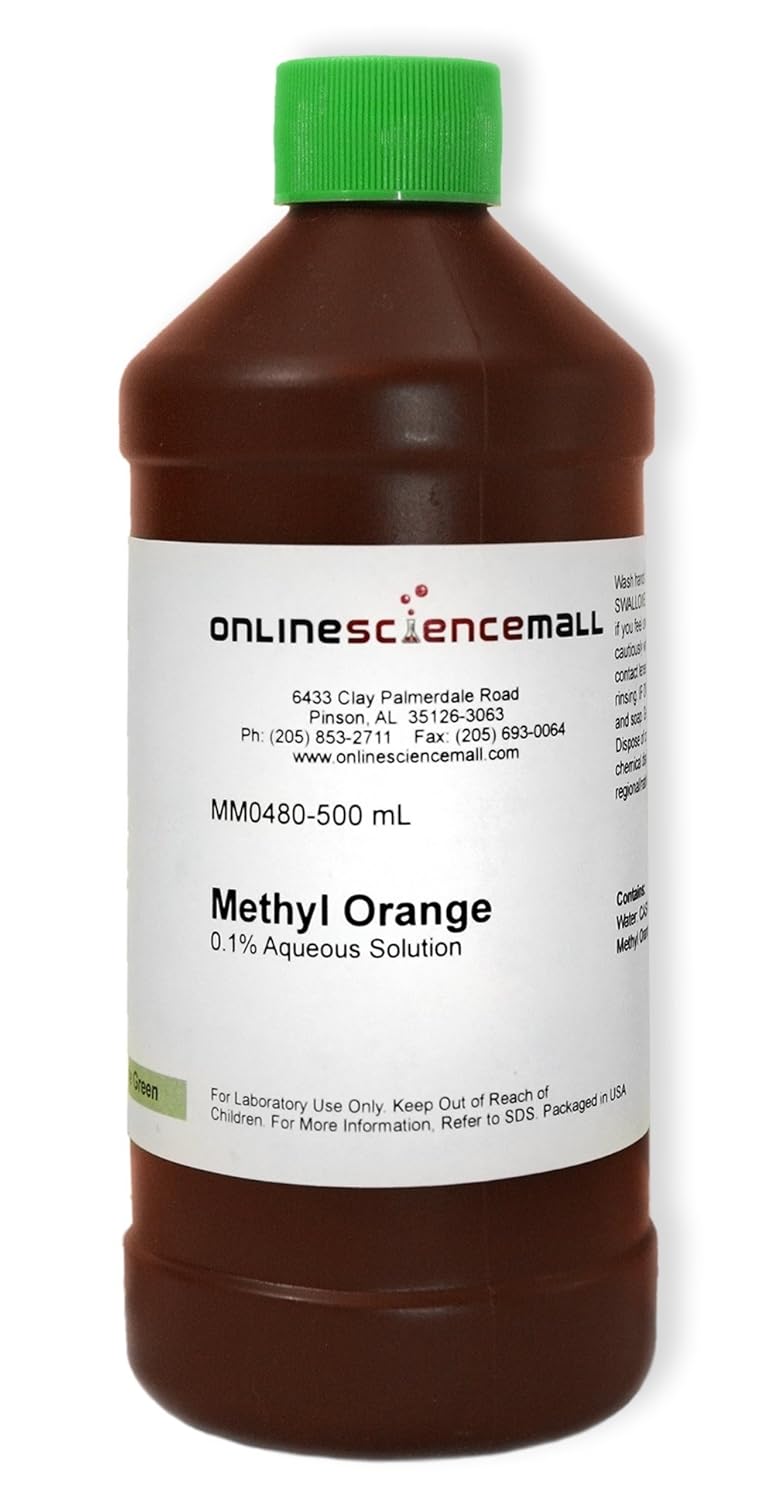 Methyl Orange, 0.1 Aqueous Solution, 500mL Chemical Reagent Amazon