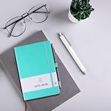 Lefute A5 Notebook PU Leather 200 Pages 80gsm Cyan Note Pad Journal view 7