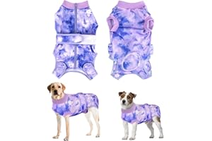 Lukovee Dog Surgery Recovery Suit, Pet Recovery Shirt with Zipper,Dog Cone E-Collar Alternative After Surgery Abdominal Wound