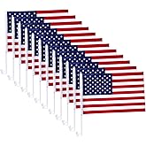 Julysgift US American Patriotic Car Window Clip USA Flag 17" x 12" (12 Counts)