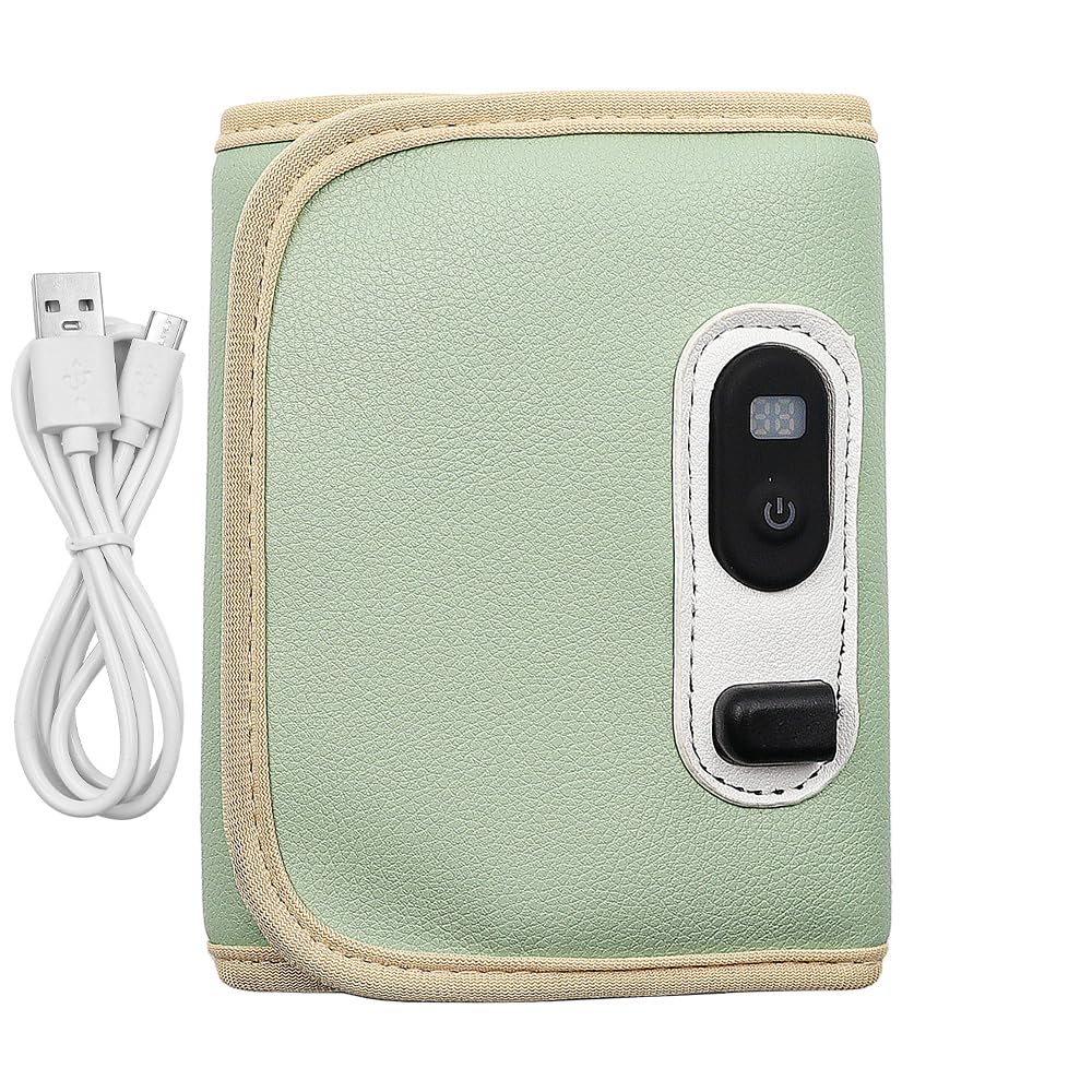 POFET Portable Milk Bottle Warmer USB Heating Bottle Warmer with LCD Display Milk Heat Keeper for Outdoor Car Travel