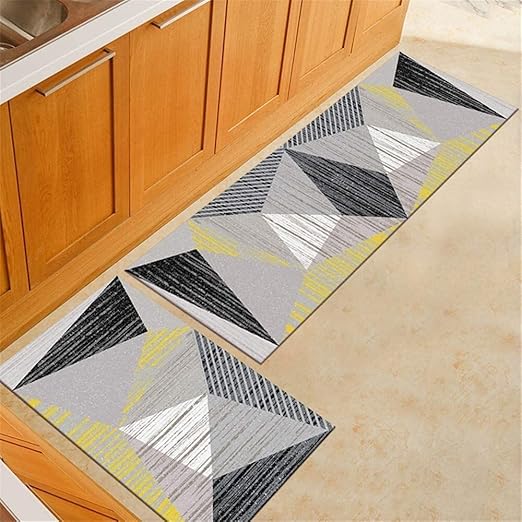 MISLD Kitchen Mat 2 Piece Area Rug Sets Floor Carpet Comfort Heavy Duty Standing Mats Polyester