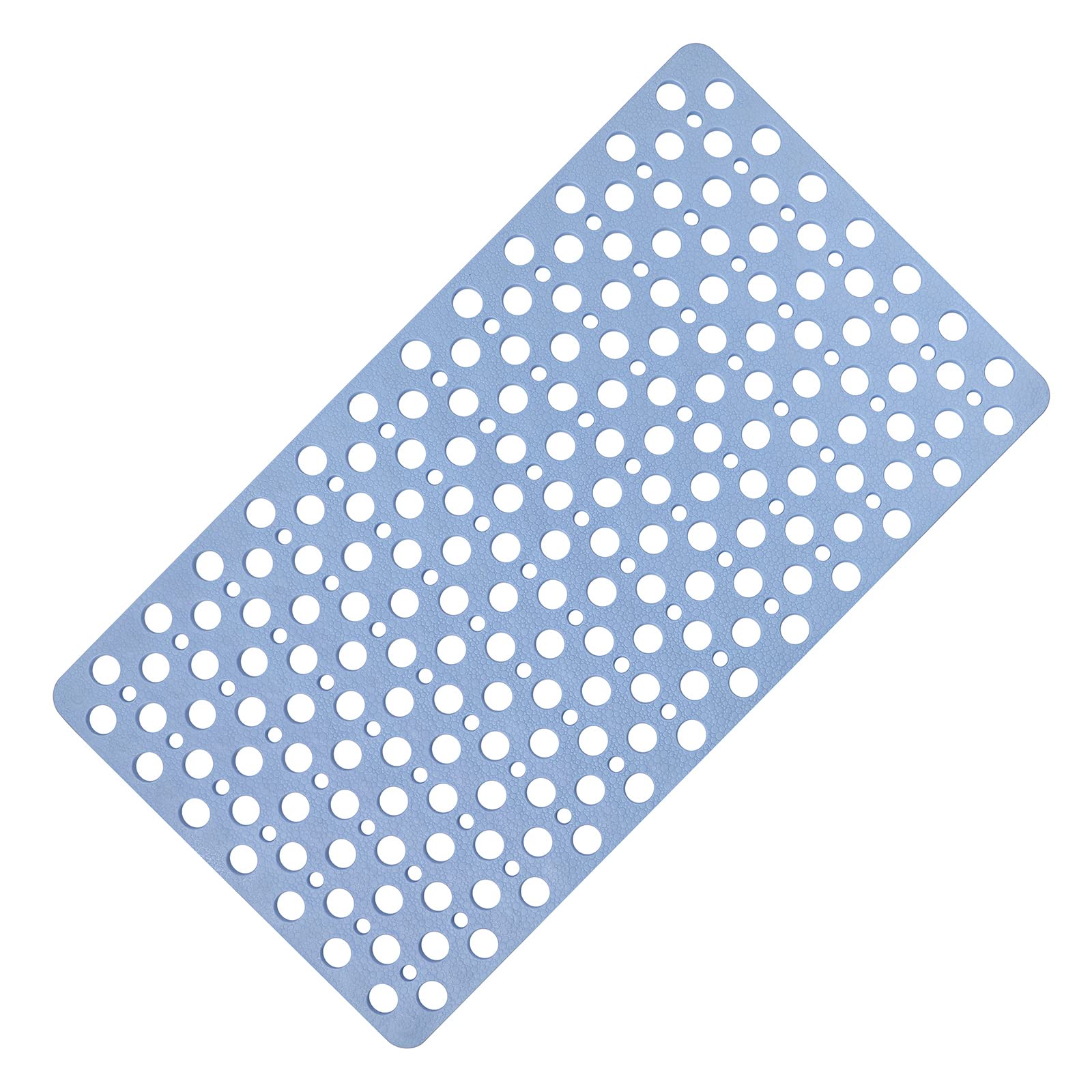 WELTRXE Bathtub Mat Non Slip, Flexible Bathroom Shower Mats for Home Hotel, Odorless, Strong Suction Cups, Machine Washable, Anti-Slip Bath Mat, Safe for Elder and Kids, 70 x 38cm, Bubble, Blue