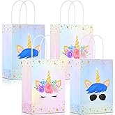 Gersoniel 16 Pcs Unicorn Party Favor Bags with Handles Unicorn Gift Goodie Treat Bags for Birthday Party Favors Supplies(For Girls and Boys, 8.27 x 5.9 x 3.15 Inch)