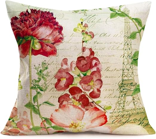 Amazon Com Yangyulu Vintage French Flower Throw Pillow Case