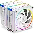 ID-COOLING FROZN A620 ARGB White - 6.1" Height White Dual-Tower Air CPU Cooler with ARGB Lighting, 6×Ф6mm Heatpipes, Dual 120x120x25mm FDB Fans, TDP 270W, Intel & AMD (154mm in Height)