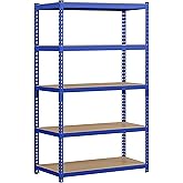 Yaheetech Storage Shelves, 5 Tier Heavy Duty Adjustable Metal Shelving Unit, Industrial Utility Rack for Garage Warehouse Pantry Closet (35.5 W x 17.5 D x 72 H Inches, Blue)