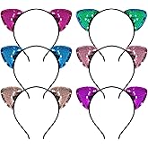Haakong Cat Ears Headbands for Women Birthday Party Halloween Hair Accessories and Favors (Style 1, 6)