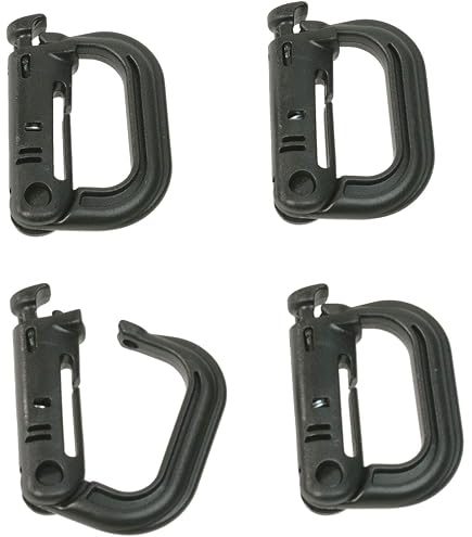 Mousqueton Noir Plastique Lot De 5 Mousquetons Plastique M-Tac - Acétal Léger Et Résistant - Compatible MOLLE - Sans Boutons - Coyote Mousqueton Plastique