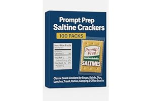 Prompt Prep Saltine Crackers 100 Packs – Individually Wrapped 2-Cracker Pouches – Classic Snack Crackers for Soups, Salads, Dips, Lunches, Travel, Parties, Camping & Office Snacks